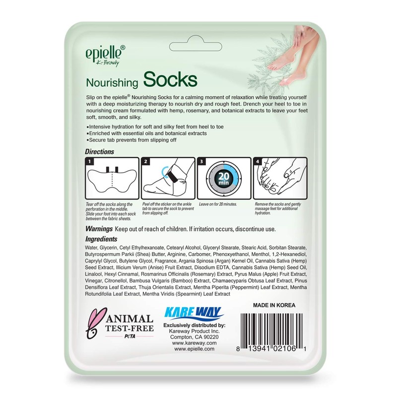 Epielle Relaxing & Nourishing Hand & Foot Masks, Repair and