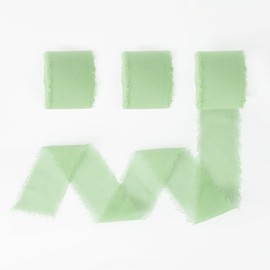 Sage Green Ribbon Chiffon Ribbon Christmas Ribbon 3 Rolls 1.5'' X 20 Yd Xmas Gift Ribbon Wrapping Ribbon for Hair Christmas Ribbons for Gift Wrapping Sage Ribbons for Crafting Car Ribbon for Prom