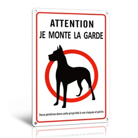 TAKULA 30 x 20 cm Despicable Dog Warning Sign Attention au chien de guard