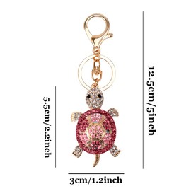 Oenothera 3 Pieces 3 Color Turtle Rhinestone Key Ring, Bag Charm, Glitter Keychain, for Women Girls Charms Sparkling Keychains Keys Ring with Rhinestone Pendant for Handbag Purse