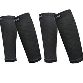 Rela Kino ふくらはぎ サポーター [理学療法士監修] 足 ふくらはぎ用 膨脛 着圧 カーフスリーブ スポーツ 立ち仕事 男性 女性用 (ブラック2足セット, S/M)