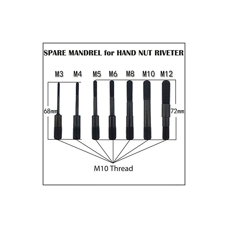 Powertool Spiral Pointed Tap, M8 Threaded Nut Riveter Spare Mandrel