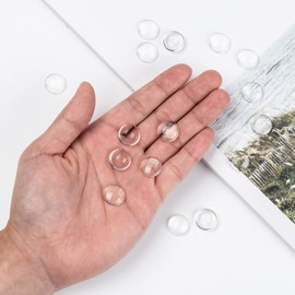 Cheriswelry 200Pcs 15mm Glass Cabochons Round Dome Cabochons Flat Back Glass Tile for Cameo Photo Pendant DIY Decor Crafts Jewelry Making