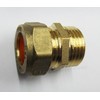 Brass Compression 15MM X Male Iron 1/2" Straight Coupling (Pack