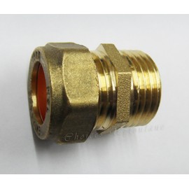 Brass Compression 15MM X Male Iron 1/2" Straight Coupling (Pack of 3)