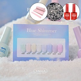 classic nail Balagel Blue Shimmer Glitter Gel 8-piece set + 2 top gels / 발라젤 블루쉬머 글리터젤 8종 세트+탑젤2개