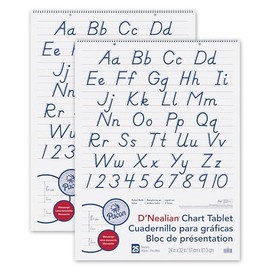 Pacon D'Nealian Chart Tablet, Manuscript Cover, 2-inch Ruled 24-inch x 32-inch, 25 Sheets, Pack of 2 (PAC74730-2)