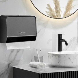 ModunDry Paper Towel Dispensers Wall Mount,Multifold Tri-Fold Paper Towel Holder with Key Lock,No Drilling or Screws Install,Commercial Hand Towel Dispenser for Bathroom,Restroom,Office,Home,Gray