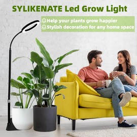 SYLIKENATE LED Grow Light for Indoor Plants, Full Spectrum led Grow Light,35 inches Adjustable Height,Growing Lamp with Timer, 10 Dimmable Brightness,Ideal for Tall Plants