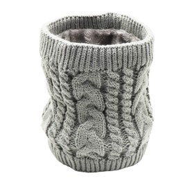 Aiphamy Winter Cable Knitted Neck Warmer Neck Gaiter Fleece Lined Scarf Face Mask for Women Men (Light Grey)