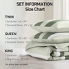 Queen Comforter Set, 3 Pieces Striped Bed Set, Soft Brushed