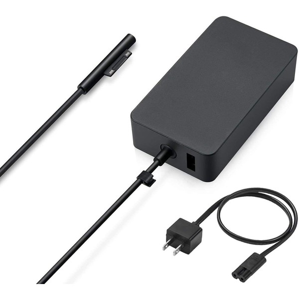Surface Adapter, 65W Surface Pro 3 Pro 4 Pro 5 Pro 6 Power AC Adapter, Emith 15V4A, Microsoft Charger, For Microsoft Surface Pro3, Pro4, Pro5, Pro6, Pro7, Pro X, Tablet, 5V, 1A, USB Port, Power Adapter