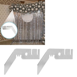 Double Crossbar Hanger, Iron Wedding Valance Hanger Heavy Duty Portable for Pipe and Drape Backdrop Stand Parties Events Photo Drapes Layered Draping Curtain Rods 8Pcs 3Inch