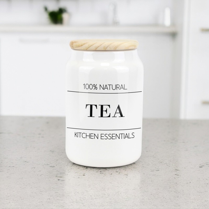 Purely Home Minimalist Ceramic Coffee Canister - Simplistic Black &