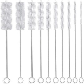 straw brush pigeon straw brush straw brush straw brush cleaning brush hose brush very fine injector brush 20cm different diameter 10pcs set (white)