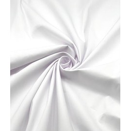 EOVEA - Cotton Polyester Fabric by The Yard – 60" Wide Broadcloth Fabric, Soft, Lightweight & Breathable Material for Lining, Curtains, Bedding, Skirts, Sewing Projects (White, 1 Yard)