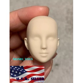Unbranded 1/6 Unpainted Female Head Sculpt For Phicen JiaouDoll Hot Toys SUNTAN Skin USA