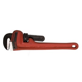 Superior Tool 02810 Heavy Duty Straight Cast-Iron Handled Pipe Wrench 1-1/2 Inch Jaw-Ten Inch Pipe Wrench with One and a Half Inch Jaw