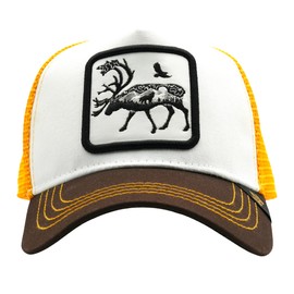 BBERIZOS Gorra Hombre Mujer Visera Curva Beisbol Parche Animales Trucker Camionero con Malla Ajustable y Juvenil para Deportes Aire Libre, Regalo Unisex, Accesorio Moda, (Poliéster, AlcCafe/Blco/Ama)