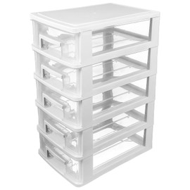 Multifunctional Five Storage Cabinet Drawers Portable Organizer Clothes Sundries Transparent