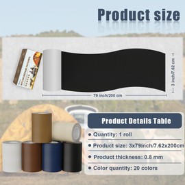 3x79 Inch Nylon Repair Patch Nylon Repair Tape Self Adhesive Fabric Tapes Outdoor Camping Gear Fabric kit for Tent, Umbrella, Down Jackets, Sleeping Bag, Knapsack（Gray）