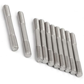 TOP-VIGOR 10Pcs Double End Threaded Stud Screw Bolt, M8x70mm 304 Stainless Steel Rod Bolts Thread Reducer Adapter, Adjustable Push Rod Stud for Furniture Hardware Machinery Maintenance and Fixes