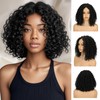 SISICLOUD Nature Black 12 Inch Short Curly Bob Wigs Wear