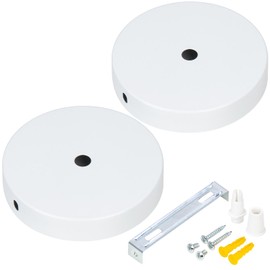 UVKDEENK 2 Packs Canopy Kit, Chandelier Ceiling Fixture Cover Plate, Light Kit With All Mounting Hardware for Pendant Lighting Fixtures (White, 8cm)