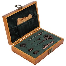 Juego de Tijeras de Bordado Vintage, Kit de Tijeras de Caja de Costura, Herramientas de Bordado de Costura Multifuncionales, en Costura, Bordado, Tejido, Manualidades y Otros Usos Diarios (Bronce)