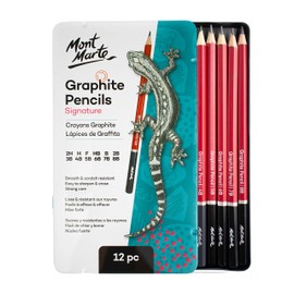 Mont Marte Bleistifte Set – 12 Stück – Professionelle Zeichenstifte – Graphitstifte für technisches Zeichnen, Schreiben und Skizzieren