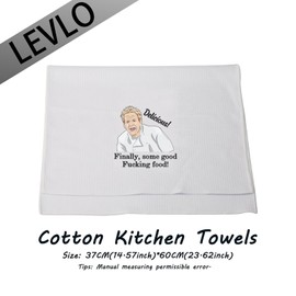 LEVLO GR Baking Fans Gift Delicious Finally Kitchen Towel Dish Cloths Funny Baker New Home Gift for Her Him (Delicious)