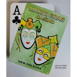 Premium Poker Size Mardi Gras Green Cut Card Dealer Stiff Flexible Plastic