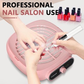 Nail Dust Collector, Professional Brushless Turbo Dust Collector Nail Tech with Reusable Filter,Powerful Nail Vacuum Fan Dust Extractor Manicure Tool for Nail Polishing,Salon & Home (Pink)