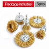 Hiqalty 6PCS Brass Wire Wheel Brush Kit for Drill,Crimped Cup
