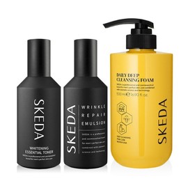스케다 남자 미백 주름개선 3종세트스킨+로션+대용량 클렌징폼) Skeda Men's Whitening and Anti-Wrinkle 3-Piece Set (Skin + Lotion + Large Cleansing Foam)