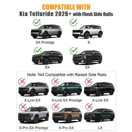 Roof Rack Cross Bars for Kia Telluride 2026 2027 EX S SX SX-Prestige