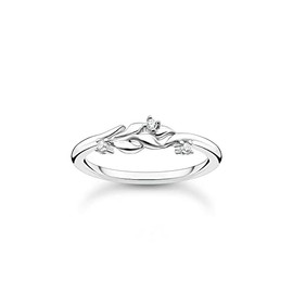 THOMAS SABO Ring Leaves with Stones 925 Sterling Silver TR2376, Sterling Silver, Cubic Zirconia