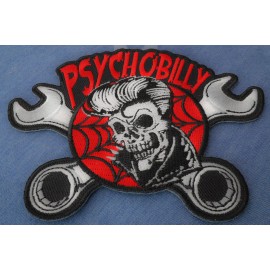 Ivamis Psychobilly Skull and Wrenches Patch - 4.5x3.5 inch - P6369