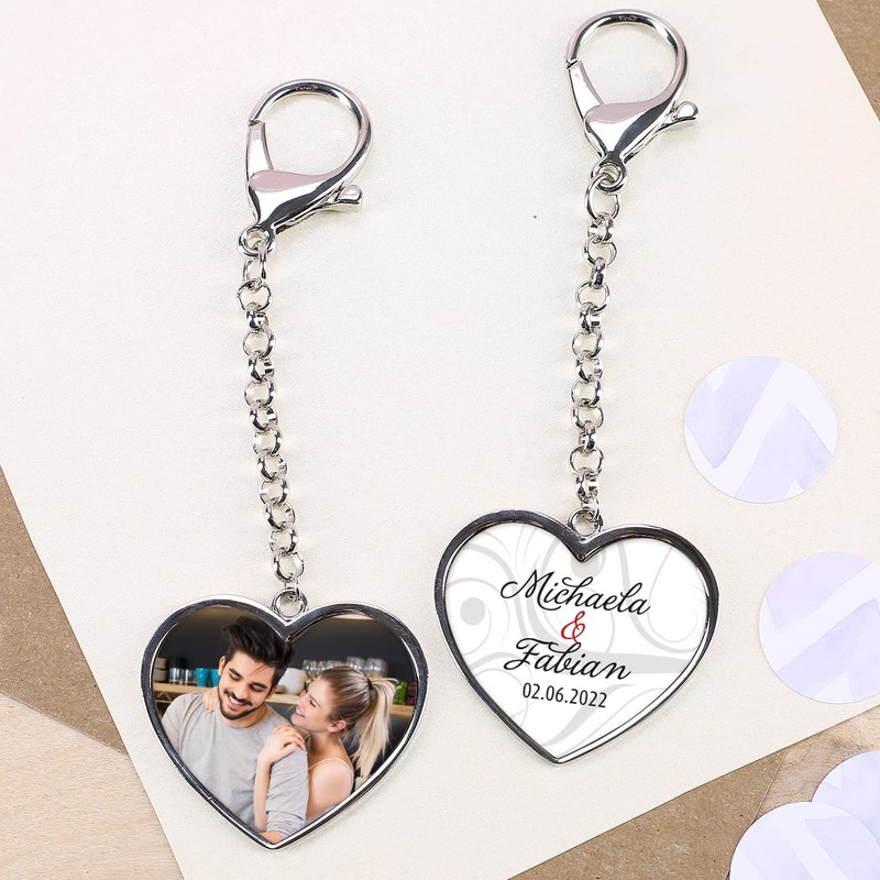 Herz & Heim® Metal Heart Shape Keyring with Your Own