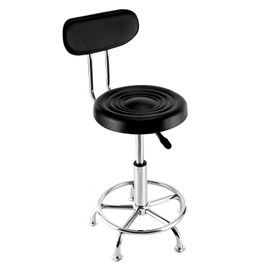 BounceyCart Rolling Stool Salon Chair with Backrest, 360-Degree Swivel Seat Height Adjustable Hydraulic Stools with Wheels for Beauty, Barber, Home Office