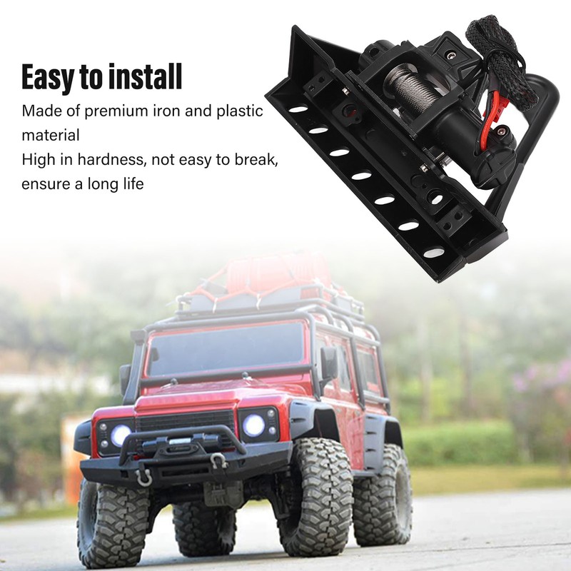 RC Front Bumper Winch Light Kit Iron Plastic High Hardness