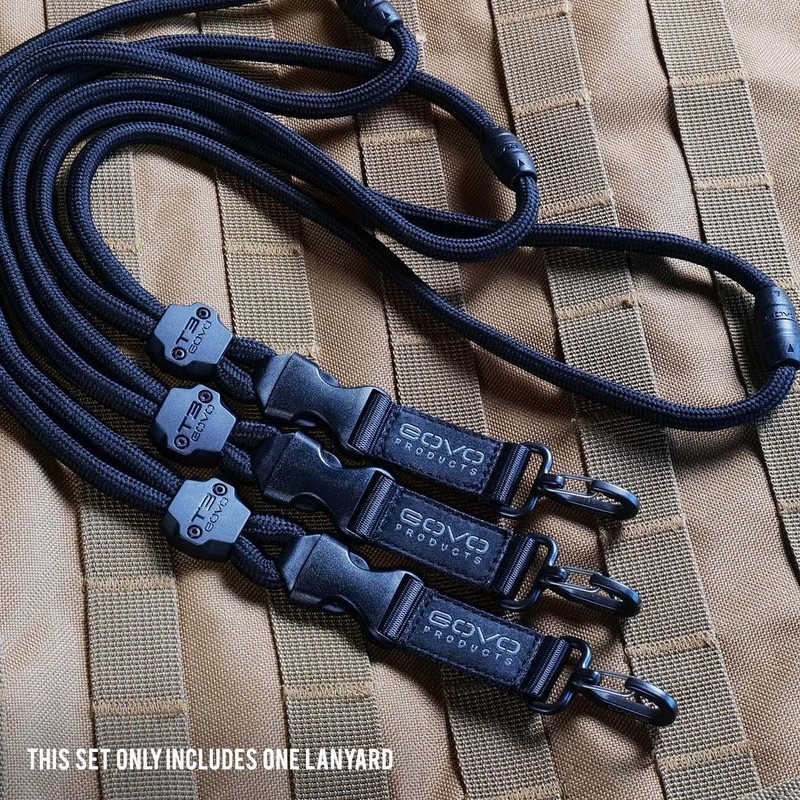 GOVO T3 Lanyard,Durable Round Cord,Metal Hook,Breakaway Buckle,Safety Breakaway, Black, 19
