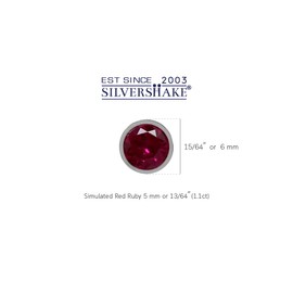 Silvershake 5MM Petite Created Red Ruby 925 Sterling Silver Filigree Stud Earrings July Birthstone