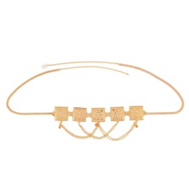 Efulgenz Indian Jewelry for Women Dubai Style Kamarbandh Gold Tone Fringe Belly Chain Waist Belt Beach Jewelry Fashion Costume Accessories Body Jewelry