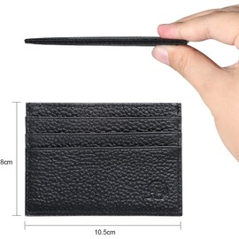 Credit Card Holder Wallet Blocking Leather Ultra Slim Wallet Thin Minimalist Credit Card Case Card Protector, Front Pocket Wallets for Men, Women - 6 Card Slots and 1 Pockets