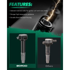 SCITOO Ignition Coil Coils & Iridium Spark Plugs fit for 2010-2012 for Subaru Outback H4 2.5L Petrol Wagon UF668 4 ignition coils for 4 iridium Spark Plugs