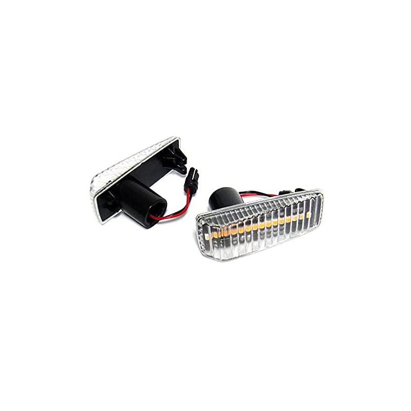 2x Clear Lens Side Indicator Amber LED Marker Repeater Light