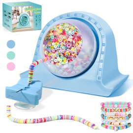 Hicdaw Clay Bead Spinner, Electric Bead Spinner for Easy Jewelry Making- Clay Beads Spinner with 2 Bead Spinner Needles for Crafting - Bracelet Maker and Necklace Bead Spinner for Making,Blue