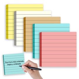 400 Hojas Notas Adhesivas, Notas Adhesivas de Línea Horizontal, Las Líneas Horizontales Ayudan a Escribir con Más Nitidez, Utilizar en el Escritorio, Nevera(7.5 * 7.5cm)