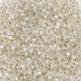 Miyuki Square/Cube Beads 1.8mm Crystal Matte Silverlined 250 Gram Bulk Bag Japanese Glass Beads